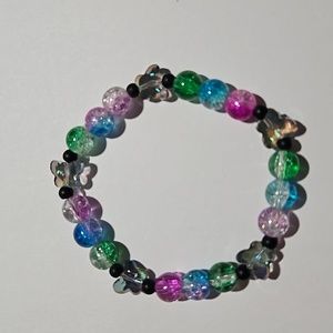 Multicolor butterfly stretch bracelet
